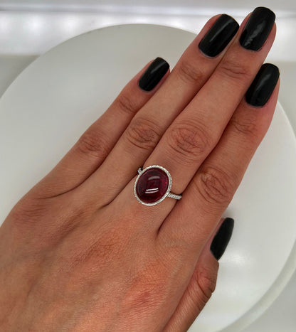 "LADRG01390" Tourmaline & Diamond Ring