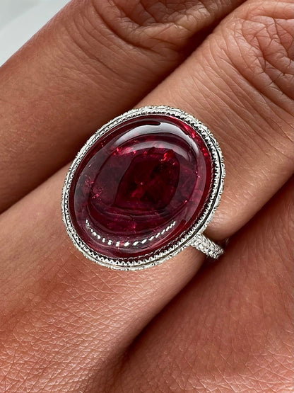 "LADRG01390" Tourmaline & Diamond Ring
