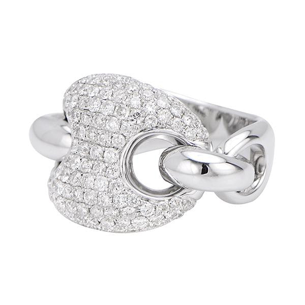 "LADRG01392" Link Diamond Ring in 18K White Gold 1.55 ct. tw.