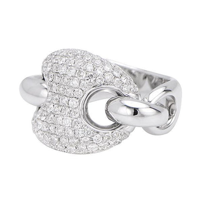 "LADRG01392" Link Diamond Ring in 18K White Gold 1.55 ct. tw.
