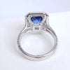 3.49 Total Carat Sapphire and Diamond Double-Halo Micro Pave-Set Ladies Ring