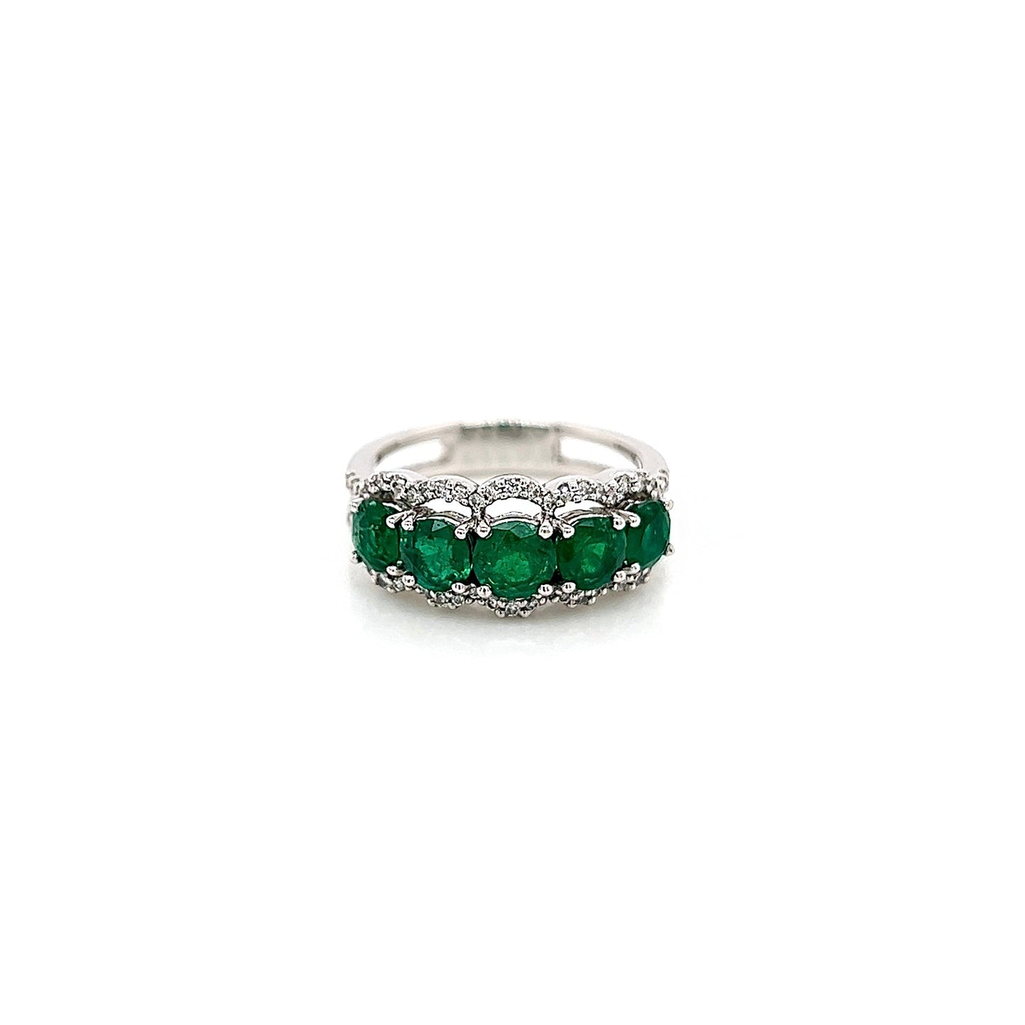 "LADRG01420" Right Hand Ring Emeralds & Diamonds