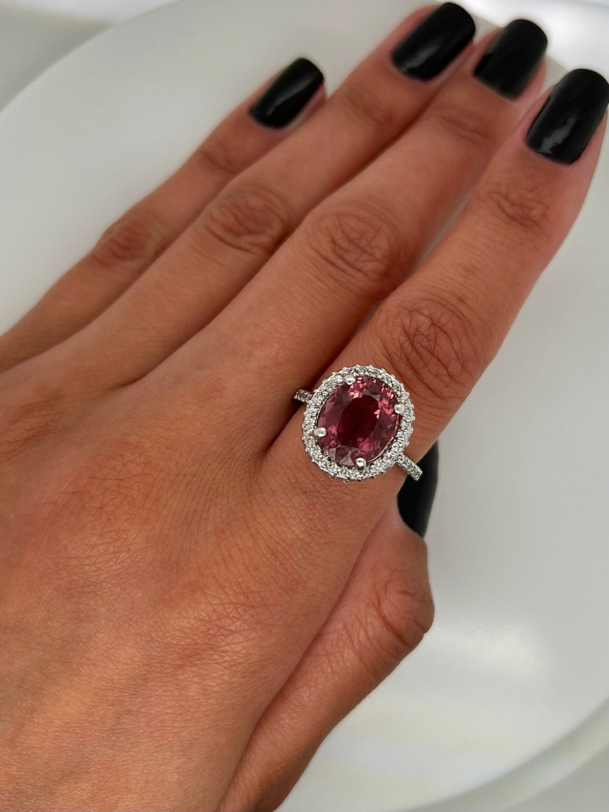"LADRG01423" 4.98Carat Pink Tourmaline Ladies Diamond Ring