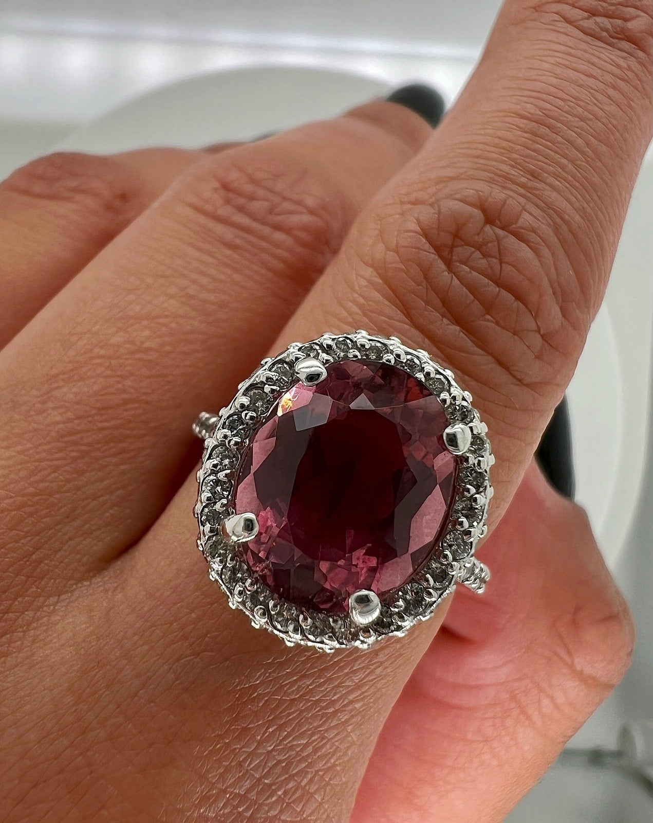 "LADRG01423" 4.98Carat Pink Tourmaline Ladies Diamond Ring