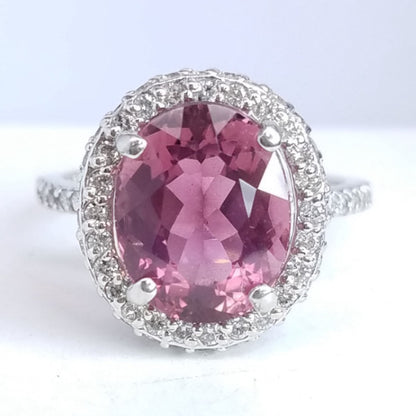 "LADRG01423" 4.98Carat Pink Tourmaline Ladies Diamond Ring