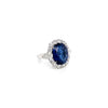 12.59 Total Carat Sapphire and Diamond Halo Vintage Style Ladies Engagement Ring. GIA Certified