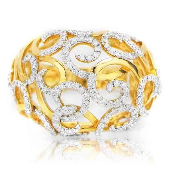 "LADRG01439" Diamond Fashion Ring With Diamond Wires in 18K Yellow Gold 1.15 ct. tw.