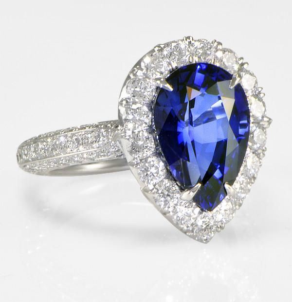 "LADRG01456" Ladies Sapphire And Diamond Ring 5.93 ct. in Platinum 5.93ct/sapphire 1.76ct/diamonds