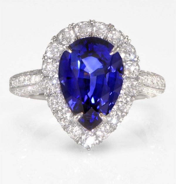 "LADRG01456" Ladies Sapphire And Diamond Ring 5.93 ct. in Platinum 5.93ct/sapphire 1.76ct/diamonds
