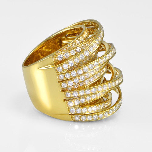 "LADRG01475" Diamond & 18K Yellow Gold Multi-Band Ring in 18K Yellow Gold 4.00 ct. tw.