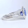 4.15 Total Carat Tanzanite and Diamond Halo Engagement Ring