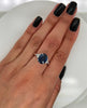 4.75 Total Carat Sapphire and Diamond Three Stone Ladies Ring GIA