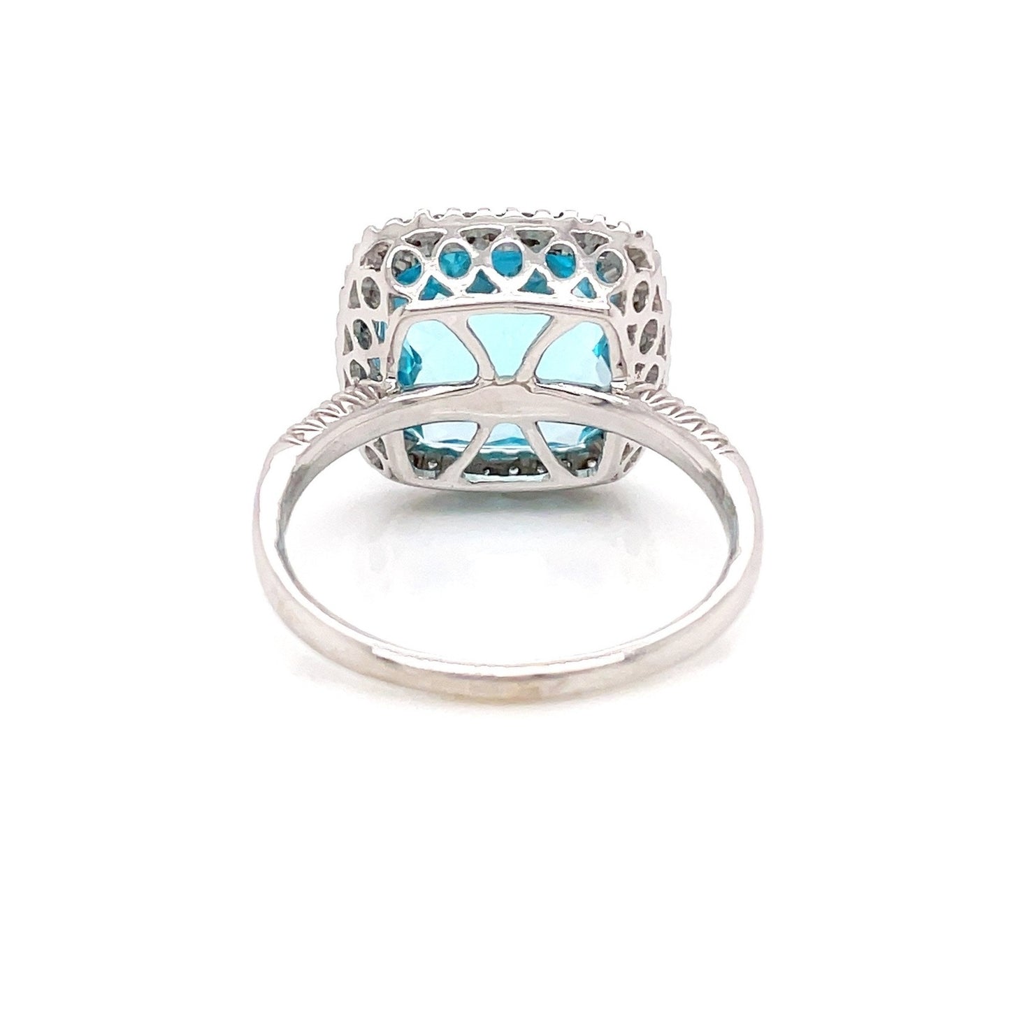 7.49 TOTAL CARAT BLUE TOPAZ AND DIAMOND LADIES RING
