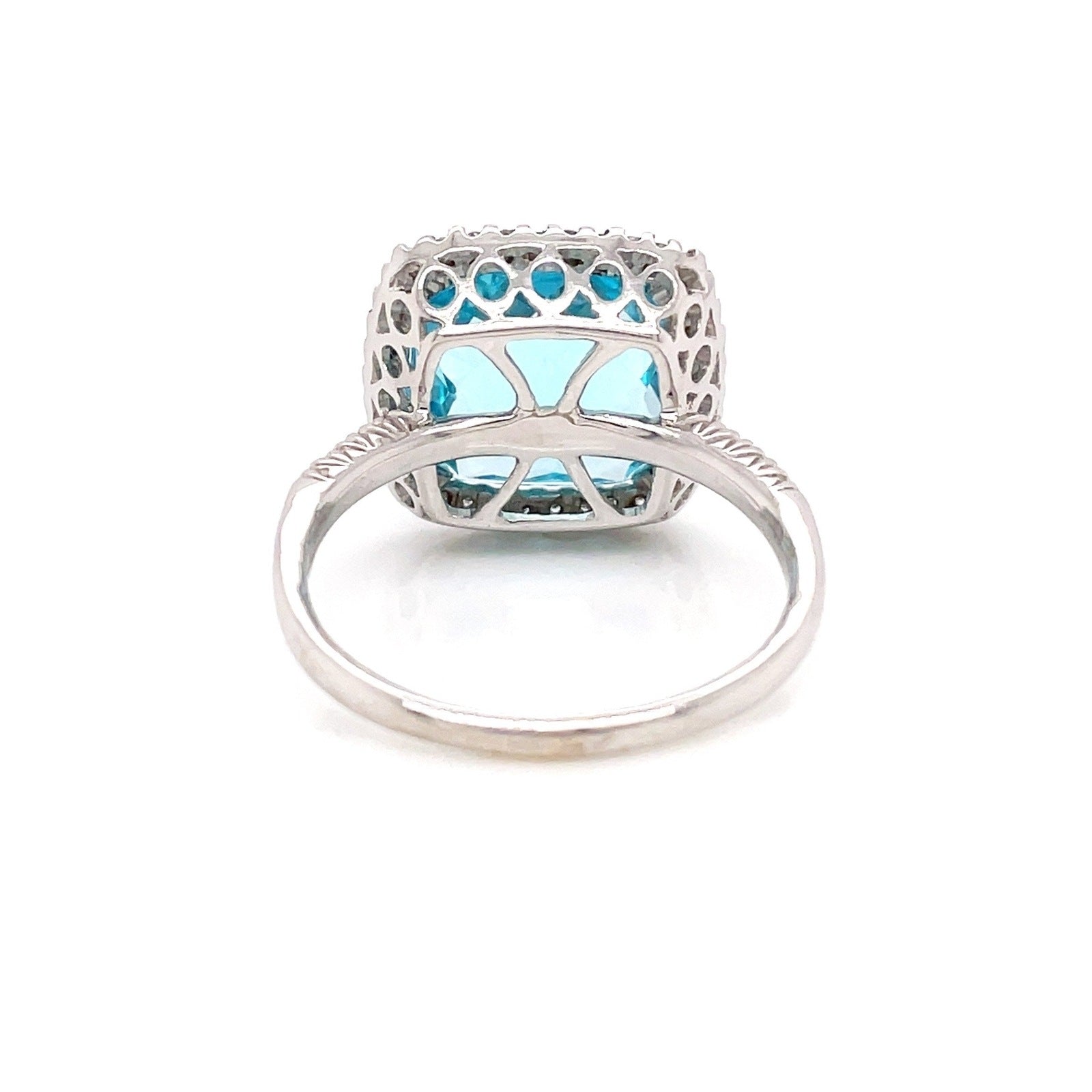 7.49 TOTAL CARAT BLUE TOPAZ AND DIAMOND LADIES RING