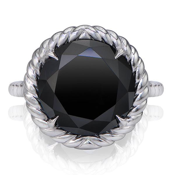 "LADRG01537" Black Diamond Fashion RingIn 18k White Gold