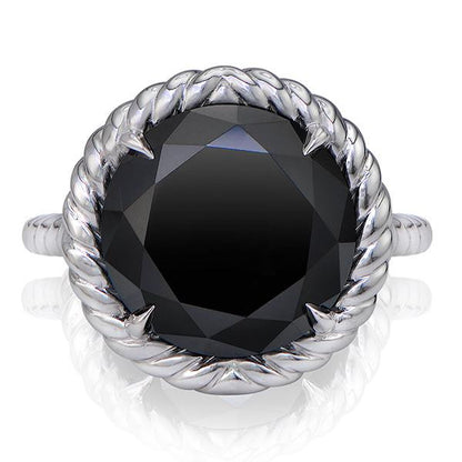 "LADRG01537" Black Diamond Fashion RingIn 18k White Gold