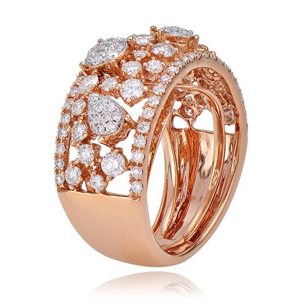 "LADRG01554" Diamond Fashion RingIn 18k Rose Gold