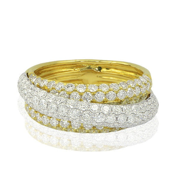 "LADRG01636" 18K Yellow and White Gold Fashion Diamond Band
