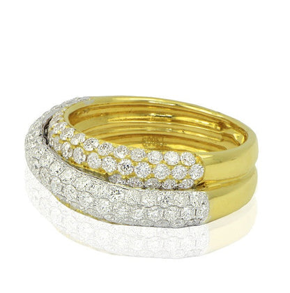 "LADRG01636" 18K Yellow and White Gold Fashion Diamond Band