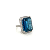 26.96 Carat London Blue Topaz Ladies Diamond Ring