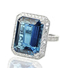 26.96 Carat London Blue Topaz Ladies Diamond Ring