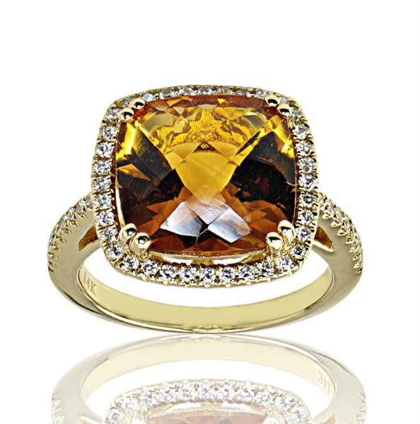 "LADRG01727" 6.24 Carat Citrine Ladies Diamond Ring