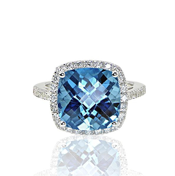 "LADRG01728" 8.25 Carat Blue Topaz Ladies Ring