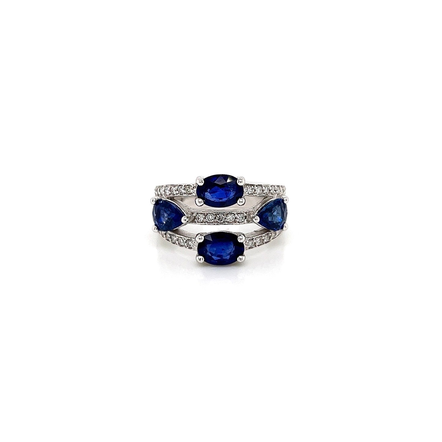 3.71 Total Carat Sapphire Diamond Ladies Ring