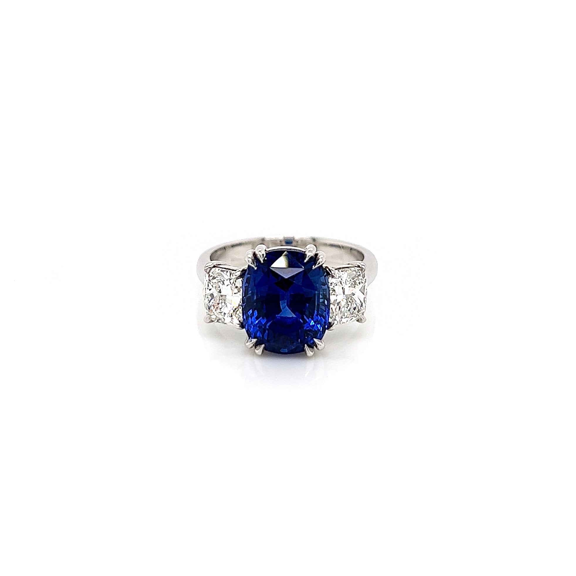 7.87 Total Carat Sapphire and Diamond Ladies Ring. GIA Certified.