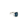 4.65 Total Carat Emerald Cut Sapphire and Diamond Three-Stone Ladies Ring, GIA Certified