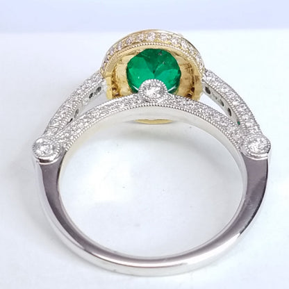 "LADRG01787" Vintage Inspired Green Emerald Ring