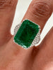 8.65 Total Carat Emerald and Diamond Pave-Set Ladies Ring GIA
