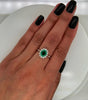 1.66 Total Carat Green Emerald and Diamond Ladies Ring, GIA