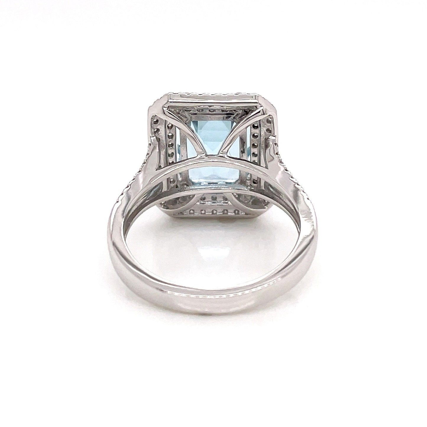 3.83 Total CARAT AQUAMARINE DIAMOND LADIES RING