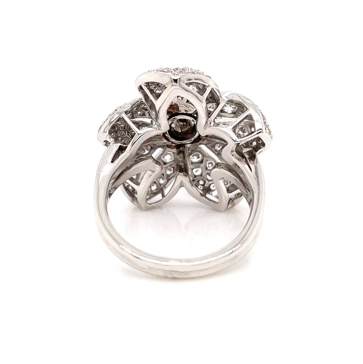 2.05 CARAT old European cut DIAMOND FLOWER MOTIF LADIES RING