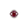 6.37 Total Carat Ruby and Diamond Ladies Ring. GIA Certified.