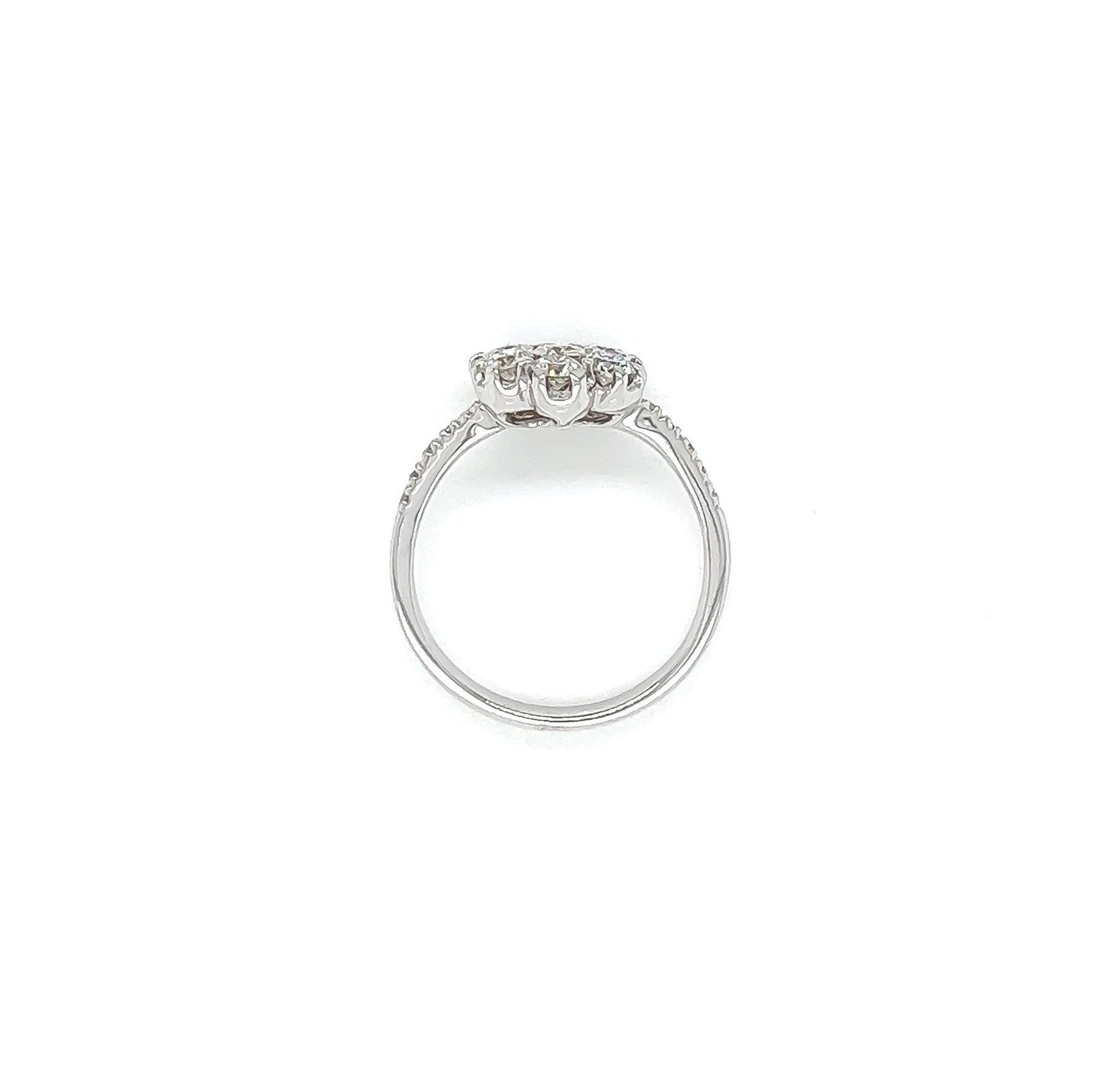0.80 Total Carat Cluster Diamond Ring in White Gold Band