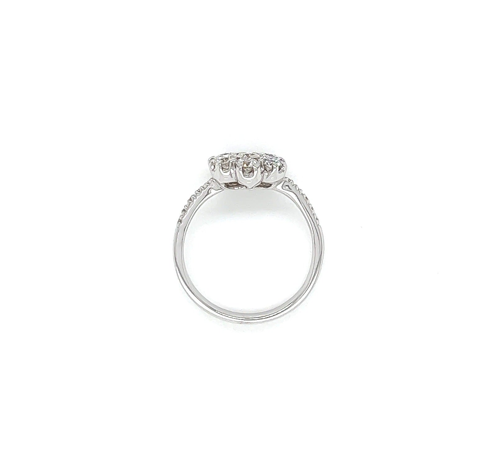 0.80 Total Carat Cluster Diamond Ring in White Gold Band