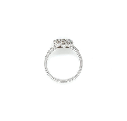 0.80 Total Carat Cluster Diamond Ring in White Gold Band