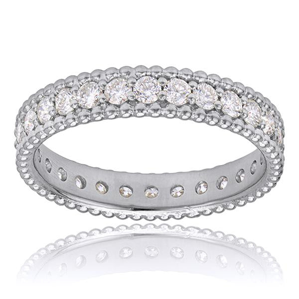 "LADRG10279W" Diamond Eternity Stackable Band In 18k White Gold LADRG10279W