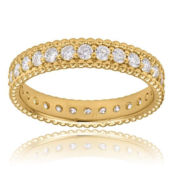 "LADRG10279Y" Diamond Eternity Stackable Band In 18k Yellow Gold LADRG10279Y