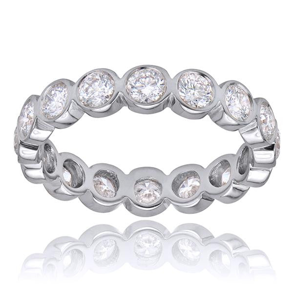 "LADRG10280W" Diamond Eternity Stackable Band In 18k White Gold LADRG10280W