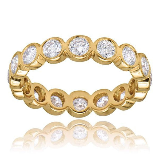 "LADRG10280Y" Diamond Eternity Stackable Band In 18k Yellow Gold