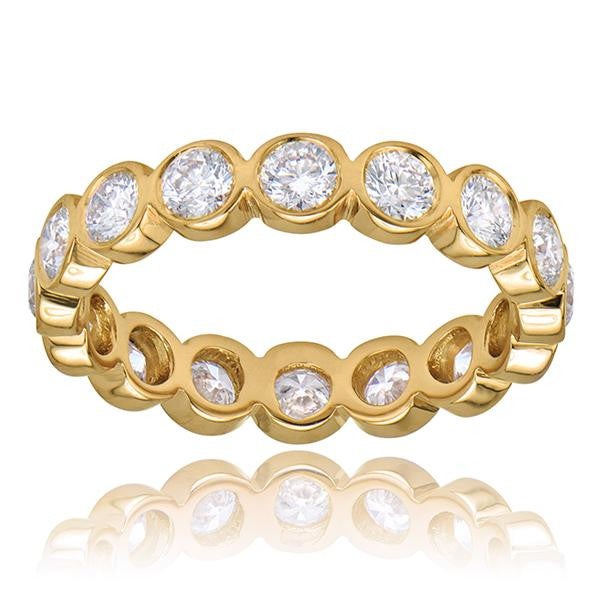 "LADRG10280Y" Diamond Eternity Stackable Band In 18k Yellow Gold