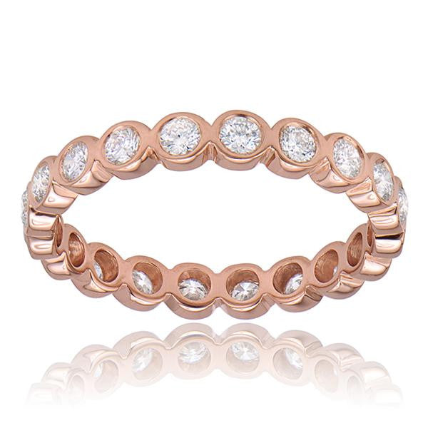 "LADRG10281R" Diamond Eternity Stackable Band In 18k Rose Gold LADRG10281R