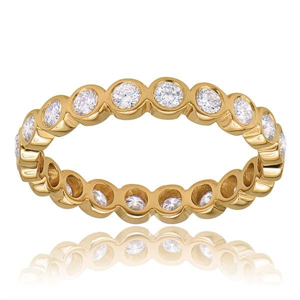 "LADRG10281Y" Diamond Eternity Stackable Band In 18k Yellow Gold