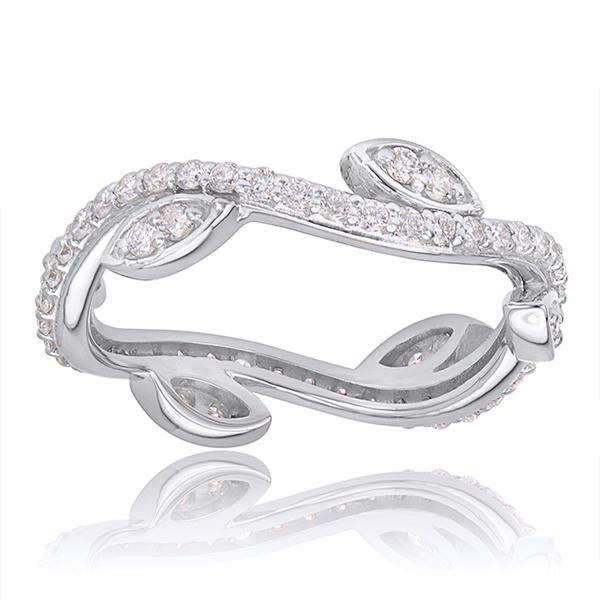 "LADRG10282W" Diamond Eternity Stackable Band In 18k White Gold LADRG10282W