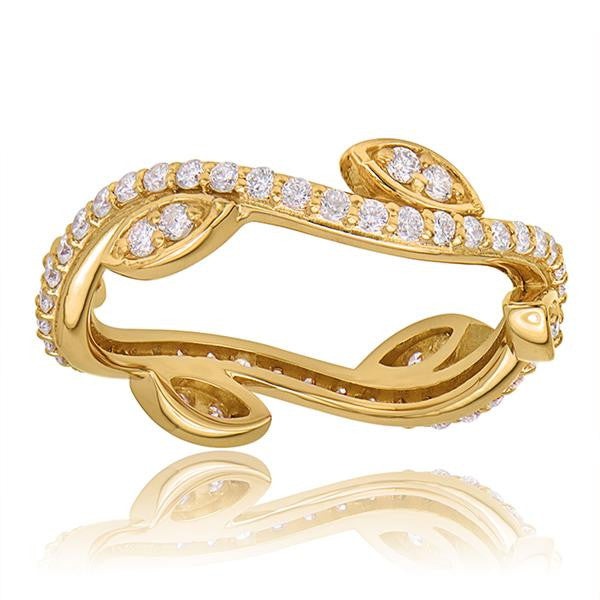 "LADRG10282Y" Diamond Eternity Stackable Band In 18k Yellow Gold