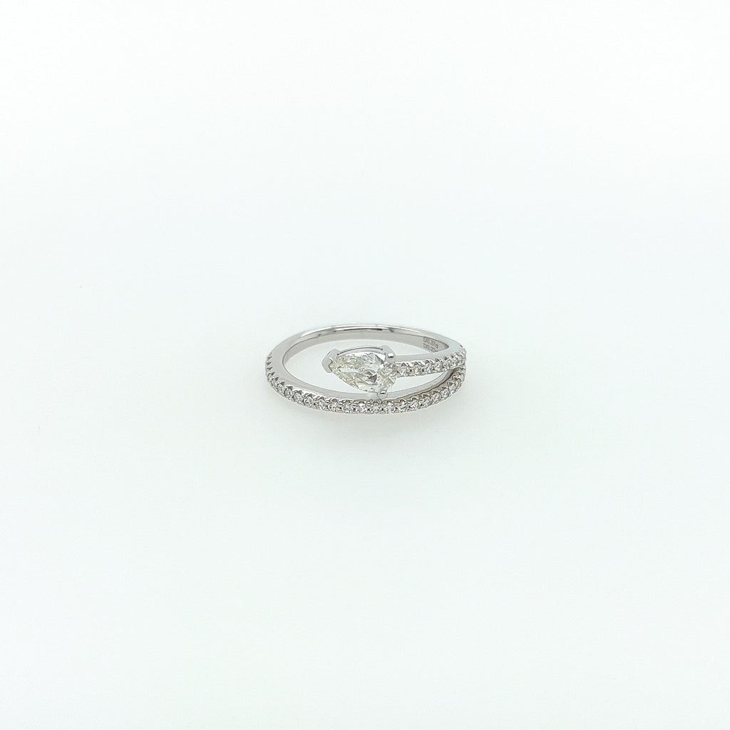 0.60 Total Carat Pear Cut Diamond Ladies Ring