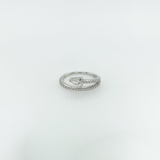 0.60 Total Carat Pear Cut Diamond Ladies Ring